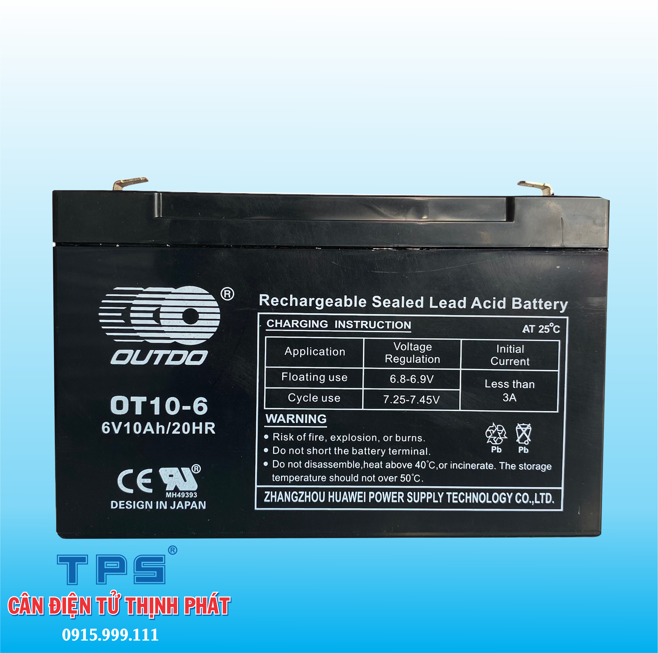 Pin sạc 6V/10AH 
